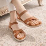 mustard sandal flats for her