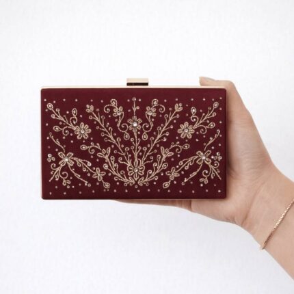 maroon clutch for her