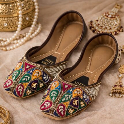Phulkari Fusion Traditional Formal Khussa For Her-