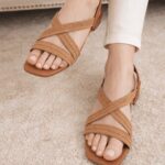 brown sandals flats for her