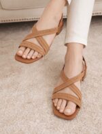 brown sandals flats for her