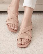 pink flats sandal for her