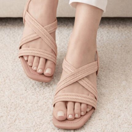 pink flats sandal for her