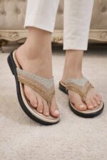 Golden Comfy Flats For Her