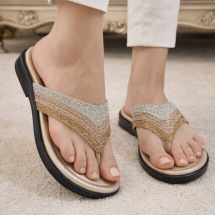 Golden Comfy Flats For Her