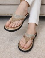 Golden Comfy Flats For Her