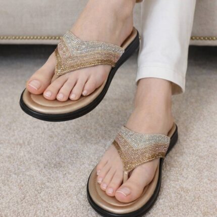 Golden Comfy Flats For Her