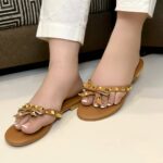 Mustrard Bow Flats For Her-3453 - Image 2