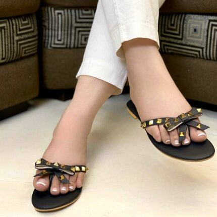 black bow flats for her