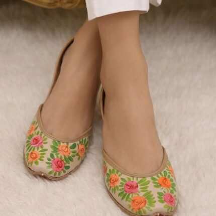 The Floral Bloom Khussa Hand Painted Khussa For Her-2528