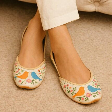 The Lovebirds Khussa Hand Painted For Her-2532