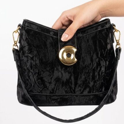Black Bag For Her With Long Belt