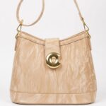 Golden Bag For Her With Long Belt