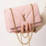 Pink Cross Body Bag For With Golden Chain