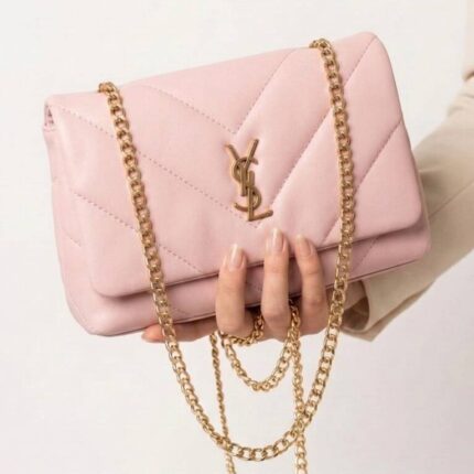 Pink Cross Body Bag For With Golden Chain