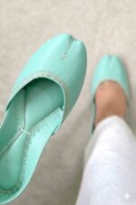 Casual sea green Khussa For Her