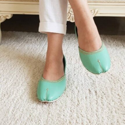 Casual sea green Khussa For Her