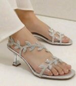 Leaf Heels In Silver