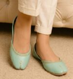 Casual sea green Khussa For Her