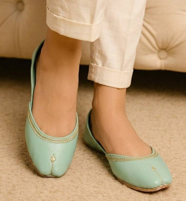 Casual sea green Khussa For Her Casual sea green Khussa For Her