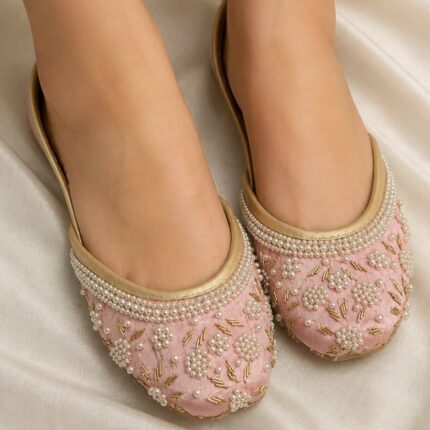 Silver Lining Pastel Pink khussa For Her