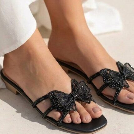 Black Bow Flats For Her