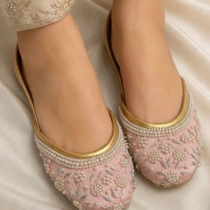 Silver Lining Pastel Pink khussa For Her