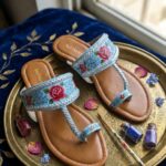 Sky Blue Hand Painted Kolhapuri For women -3470