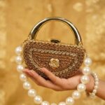 The Shahi Crescent Golden Clutch For Her