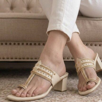 Espresso Beige Kolapuri Heels For Her-7271