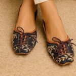 lace up black khussa for her