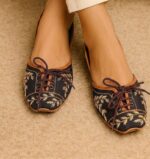 lace up black khussa for her
