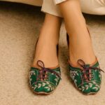 Laceup Dark Green Khussa For Her