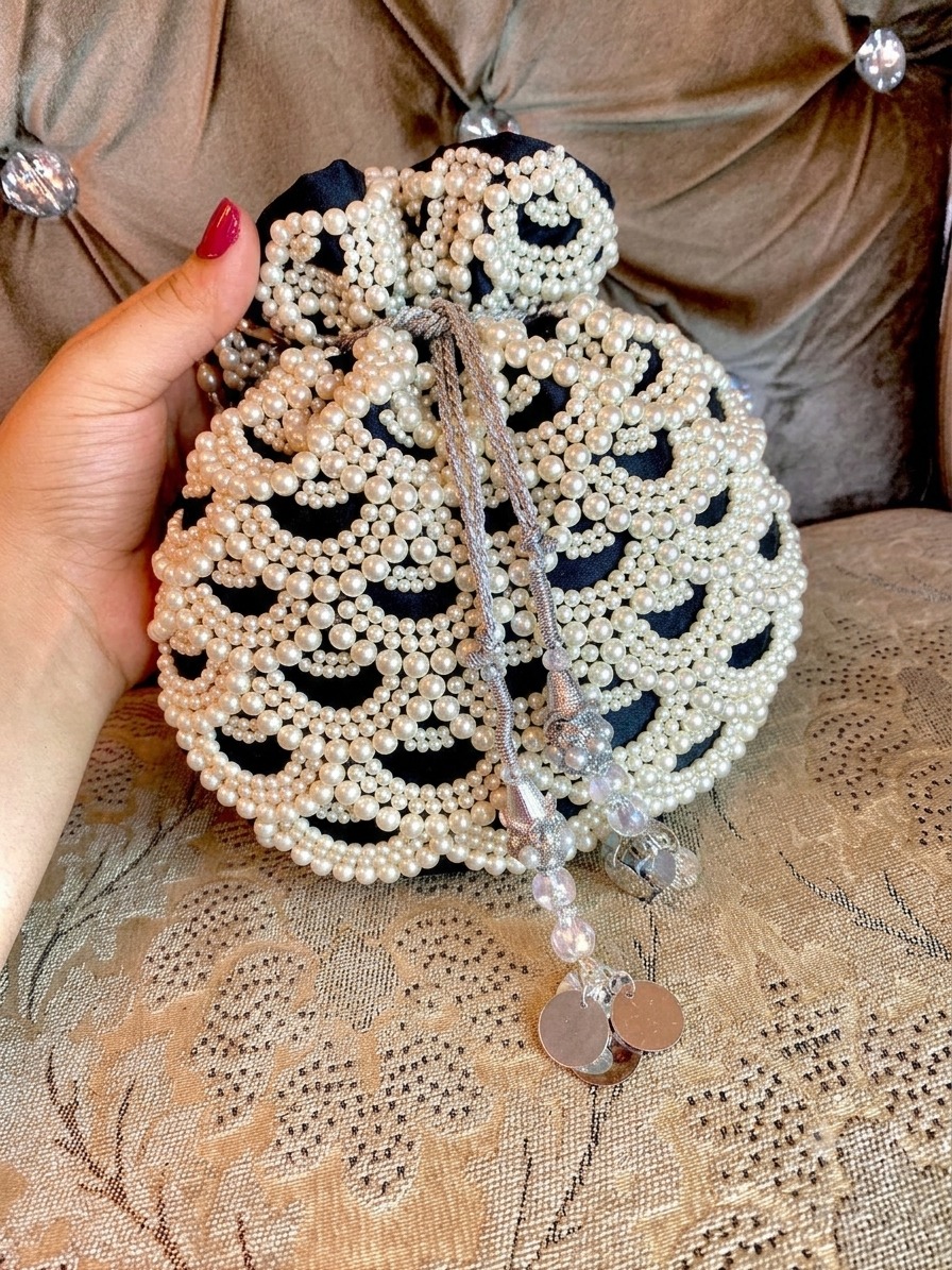 otli Bag in Black with Pearls otli Bag in Black with Pearls
