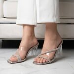 Glimmer Slide Silver Heels For her