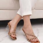 Glimmer Slide Peach Heels For Her