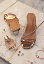 Glimmer Slide Peach Heels For Her