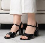 The Crocodile Black Heels For Her