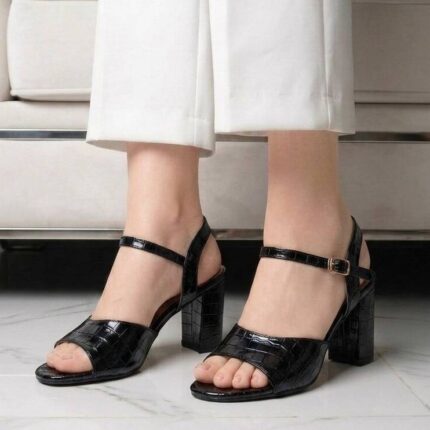 The Crocodile Black Heels For Her