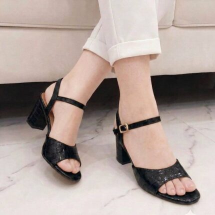 The Crocodile Black Heels For Her