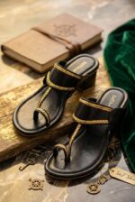 Casual Black Heels Kolhapuri For Her