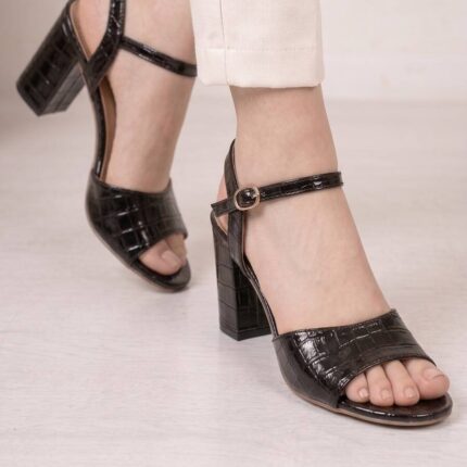 The Crocodile Black Heels For Her