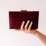 Maroon Casual velvet Clutch For Her