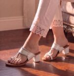 Casual White Kolhapuri Heels For Women