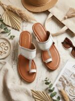 Casual White Kolhapuri Heels For Women