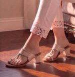 Casual Nude Pink Kolhapuri Heels For Women-7298 - Image 2