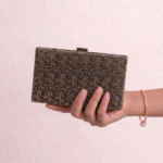 Bronze Peach Diamond Geometric Clutch For Women
