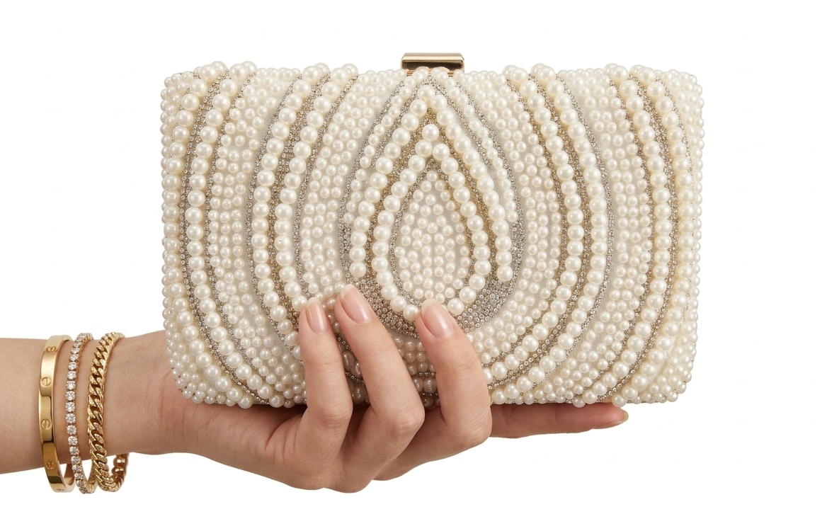 Lumina Pearl Box Clutch 1 Lumina Pearl Box Clutch In White Cl-236
