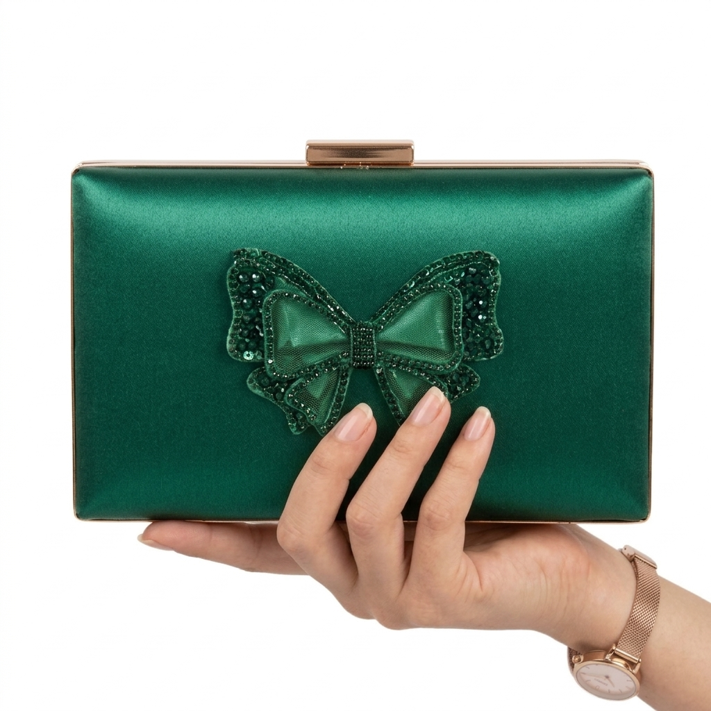 Meadow Bow Clutch In Green Meadow Bow Clutch In Green