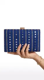 Royal Midnight Mirror Clutch In Blue